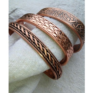 <b>Retro</b> Woven Copper Magnetic Cuff Bracelet Antique Style Braided Pattern Bio Magnet Therapy Bangle for Men Women - Product Image 6