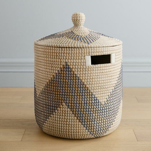 Cesta de almacenamiento de algas marinas tejida a mano redonda de moda colorida con cuerda de plástico cesta de lavandería europea de alta calidad para decoración del hogar - Product Image 2