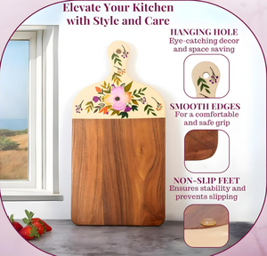 Planche à découper en bois personnalisée, écologique, résistante au lave-vaisselle, plateau de charcuterie de luxe pour cadeaux de pendaison de crémaillère, Living Craft - Product Image 3