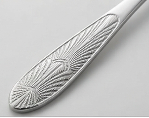 Juego de cubiertos de acero inoxidable satinado con diseño de plumas de pavo real, acabado mate, perfecto para mesas de comedor modernas, uso diario y hoteles. - Product Image 3
