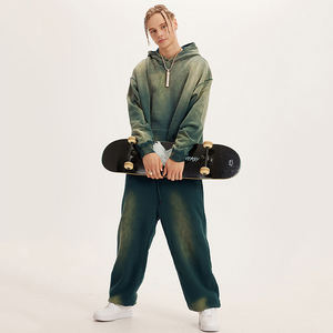 Conjunto de Sudadera con Capucha y Pantalones Deportivos Estilo Vintage con Lavado Ácido Personalizado, Fabricante OEM para Marcas de Ropa y Pedidos al por Mayor - Product Image 5