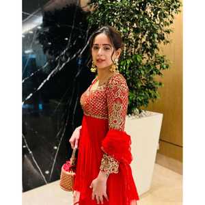 Conjunto Elegante de Top, Falda y Dupatta con Bordado de Lentejuelas, Lehenga Choli de Poliéster Talla XL para Bodas - Product Image 4