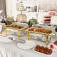 Ensemble de réchauds de buffet haut de gamme 8QT en acier inoxydable 304, double, pour restaurants et événements, au meilleur prix