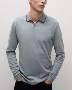 Polo pour homme de qualité supérieure fabriqué par OEM, piqué 50% coton/50% polyester, 220 GSM, logo brodé personnalisé, col en V, couleur au choix - Product Image 1