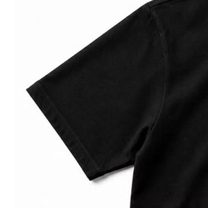 T-shirt en coton épais sur mesure 2026 avec logo brodé personnalisé sur la poitrine gauche et logo tissé - Product Image 4
