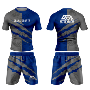 Conjunto de Rashguard No Gi BJJ de alto rendimiento para hombre, camiseta y pantalones cortos de compresión ligeros, uniforme de entrenamiento de MMA - Product Image 2
