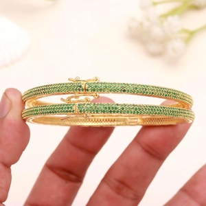 กำไลทองชุบ 22K ประดับเพชร CZ สไตล์อเมริกัน สำหรับเจ้าสาว งานแต่งงานแบบอินเดีย ของขวัญสำหรับผู้หญิง - Product Image 3