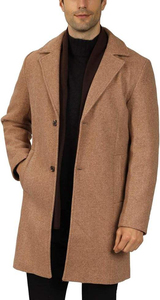 Manteau long d'hiver pour homme, trench-coat en fourrure de renard véritable, col rabattu, mélange de laine, toile personnalisée, doublure 100% coton, manteau rapide - Product Image 2