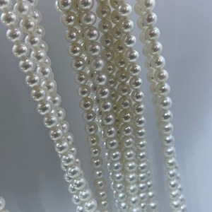 Collier de perles rondes en eau douce naturelle de 4-5 mm, chaîne fine, forte luminosité, pour porter sur la clavicule - Product Image 3