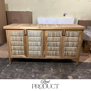 Teak Living Room <b>Cabinet</b> Factory Woven Loom Accent Credenza OEM ODM Manufacturer Direct Jepara Indonesian Furniture Supplier - Product Image 6