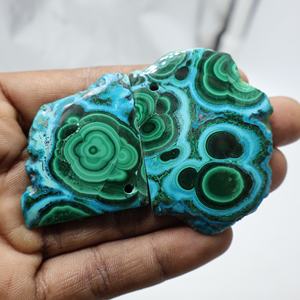 2024 fait à la main 100% naturel de haute qualité Malachite pierres précieuses perceuse gratuite pierres précieuses en vrac pour la fabrication de bijoux - Product Image 1