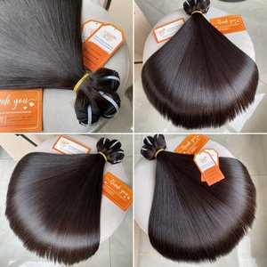 Wholesale Best Quality Weft Bone Straight <b>Hair</b> Best Quality Length 12 14 Inches Natural Black Color Ready to Ship - Product Image 5