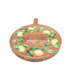 Planche à découper en bois massif de forme rectangulaire, style antique, avec poignée et motif floral, pour la cuisine et les mariages. - Product Image 4