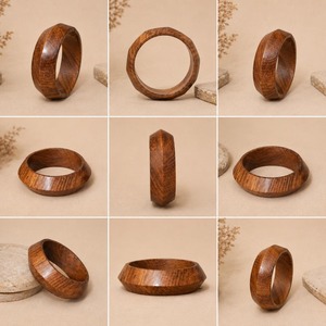 Pulseras de Madera Natural Pulida Hechas a Mano para Mujer, Joyería Apilable de Moda, Venta al Por Mayor - Product Image 4