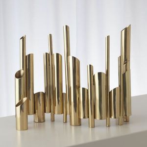 Stainless Steel Tabletop Vase <b>Set</b> Minimalist Design Rust Resistant Decorative for Home Office Wedding - Product Image 3