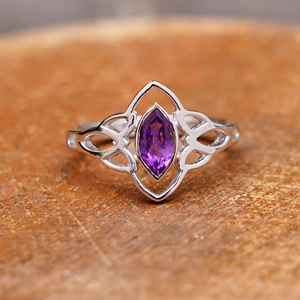 High Quality Natural Amethyst Marquise Cut <b>Ring</b> 925 Sterling Silver Designer Gemstone <b>Ring</b> Bulk Supplier - Product Image 2