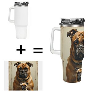 Gobelet isotherme en acier inoxydable 40 oz avec logo personnalisé et motif <span class=keywords><strong>bouledogue</strong></span> pour usage personnalisé - Product Image 1