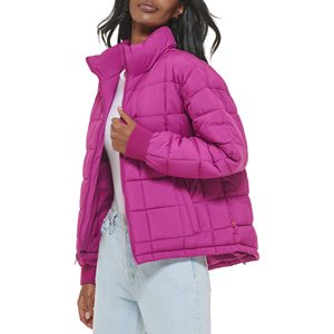 OEM <b>Women's</b> Autumn Knitted <b>Cropped</b> <b>Puffer</b> <b>Jacket</b> Full Zip Custom Logo Outerwear - Product Image 6