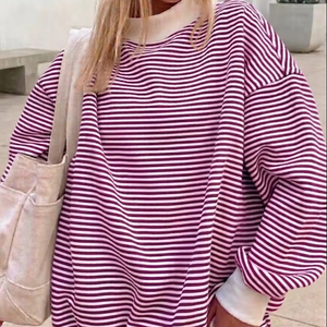 Women's Mockneck Winter Casual Knitted Front Logo Sweatshirts Wholesale Oversized Pullover Long Sleeve Cotton Fleece - Product Image 1