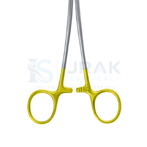 Porte-aiguille Castroviejo en acier inoxydable chirurgical Ijrak, forceps chirurgical manuel à pointe de sécurité, courbé, droit, à dents - Product Image 3