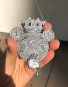 Pendentif pour homme en argent 925 avec diamant Moissanite, breloque lettre Hip Hop personnalisée, personnage 3D, breloques et pendentifs Moissanite style dessin animé glacé - Product Image 1