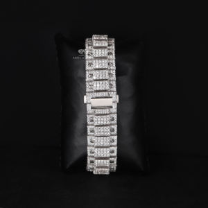 Montre-bracelet automatique pour homme en acier inoxydable, cadran arabe, entièrement sertie de diamants Moissanite de haute qualité, ton blanc, style Hip Hop - Product Image 5