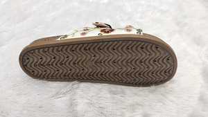 <b>Women</b> White Embroidered Flat <b>Sandals</b> Floral <b>Buckle</b> Strap Open Toe Casual Ethnic Footwear for Party Wedding and Daily Wear - Product Image 4