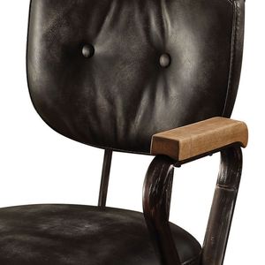 Sedia da Ufficio Girevole Vintage Nera con Elegante Finitura a Borchie - Product Image 4