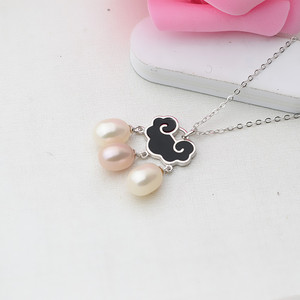 สร้อยคอเงินแท้ S925 พร้อมตัวล็อคแบบปลอดภัยสำหรับผู้หญิง ประดับมุก 6-7 มม. พร้อมถาดเปล่า สร้อยคอแบบมีตัวล็อคสำหรับเด็ก อุปกรณ์ DIY สำหรับทำเครื่องประดับ - Product Image 2