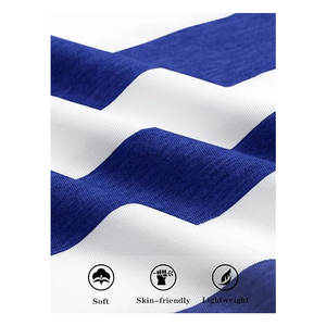 Camisetas de Manga Corta para Hombre, a Rayas, Cuello Redondo, Estilo Casual, Color Block, Elásticas, Ligeras, de Algodón, para Playa o Verano - Product Image 5