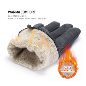 Soft Leather Full Finger Winter Outdoor Keeping <b>Warm</b> Breathable Customizable Leather <b>Gloves</b> with Your Own Design - Product Image 2