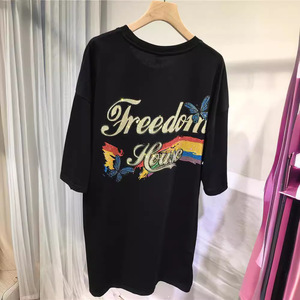 Cute Embroidered Cat T-Shirt Women's Loose Short Sleeve Crew Neck Cotton <b>Knitted</b> <b>Animal</b> <b>Pattern</b> Streetwear Top - Product Image 4
