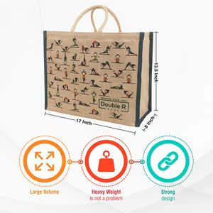 Sac fourre-tout en jute Hessian, sac fourre-tout cadeau, sac de shopping en jute imprimé - Product Image 3