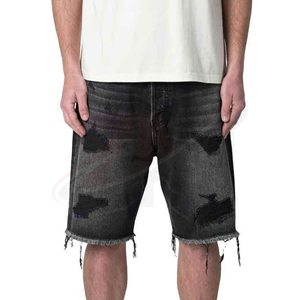 Shorts de Mezclilla Lisos para Hombre de Alta Calidad, Shorts de Jean Lavados Personalizados, Proveedor de Ropa al por Mayor, 100% Algodón - Product Image 1