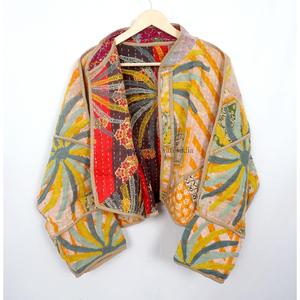 Chaqueta Kantha de Diseño 100% Algodón al por Mayor, Multicolor, Estilo Étnico, Bordada a Mano, Vintage, Tejida para Invierno - Product Image 4