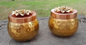 Best Quality Brass Container Affordable Price Elegant Storage <b>Jar</b> for Kitchen Dining Table and Food Storage - Product Image 5