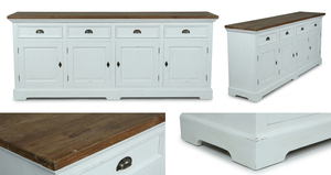 Commode contemporaine en teck massif Denade avec 8 tiroirs, meuble de rangement pour salon - Product Image 6