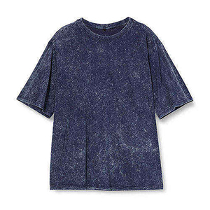 Camiseta Unisex de Algodón Lavado con Cuello Redondo, Color Sólido, Corte Holgado, Manga Corta, Logotipo Frontal, Transpirable, de Secado Rápido, Informal - Product Image 1