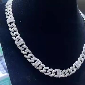 Collier de luxe en maille cubaine glacée, plaqué or rose, inspiré de la moissanite, chaîne statement, cadeau unisexe pour mariage et fiançailles - Product Image 4