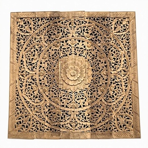 Paneles Decorativos de Madera de Teca Grabados, Cuadrados, de 1.5 m, para Colgar en la Pared, 100% Hechos a Mano, de Alta Resistencia, Ecológicos, Decoración Clásica para el Hogar TH - Product Image 6