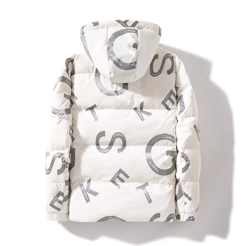 Fashion Wholesale Stylish Shiny Puffer Jacket Multi Pockets Waterproof Keep Warm Padded Winter jacket For Men