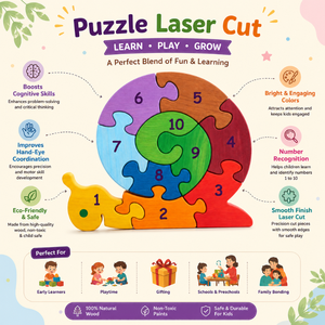 Rompecabezas de Madera con Números en Forma de Caracol para Niños |   Juguete Educativo Montessori para el Aprendizaje Temprano y la Coordinación Mano-Ojo - Product Image 4