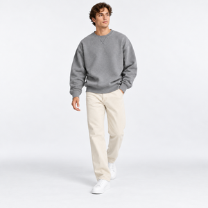 Sweat-shirt épais pour homme, col rond, manches longues, en molleton bouclé, coupe courte, style streetwear, pour l'hiver, OEM ODM, faible MOQ, commande en gros - Product Image 2