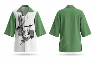 Camisa de Vestir con Estampado Gráfico Personalizado Abstracto, Corte Holgado, Mangas Cortas, Estilo Casual, Camisas Elegantes OEM ODM - Product Image 4