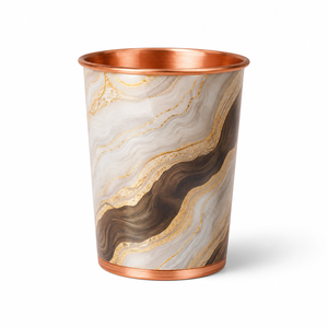 Vaso de Agua de Cobre Puro con Estampado de Mármol de Lujo, Vaso de Cobre Hecho a Mano, Taza Ayurvédica de Diseño, Artículos de Cocina para Bebidas, Venta al por Mayor - Product Image 1