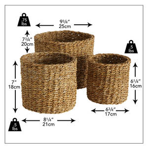 Cesta de mimbre de algas marinas naturales para decoración del hogar y almacenamiento de productos tejidos - Product Image 4