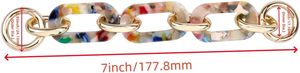 Acrylic <b>Chain</b> Extension Decorative <b>Strap</b> for Purse <b>Handbags</b> Crossbody Bags (Color Splicing) - Product Image 2