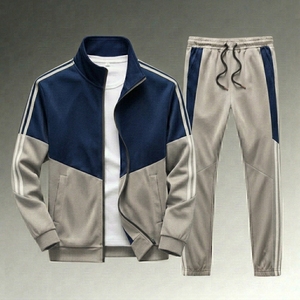 Men Color Block Tracksuit 2 Piece Sportswear Set Full Zip <b>Jacket</b> Jogger Pants Regular Fit for <b>Workout</b> Leisure - Product Image 1