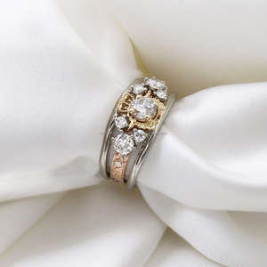 IGI/GIA Lab Grown Vintage 14k jaune or blanc bague de fiançailles de mariage coupe ronde diamant unisexe parfait cadeau de fête d'anniversaire - Product Image 2