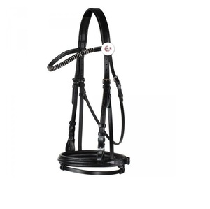 Tocado elevado con brida de cuero de calidad con logotipo personalizado para productos de caballo de calidad para montar cazadores - Product Image 3